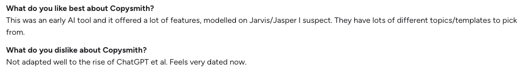 Jasper ai reviews copysmith review