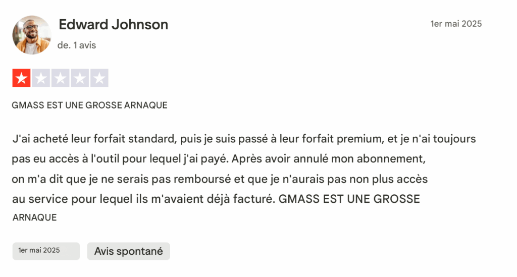 Gmass Customer reviews