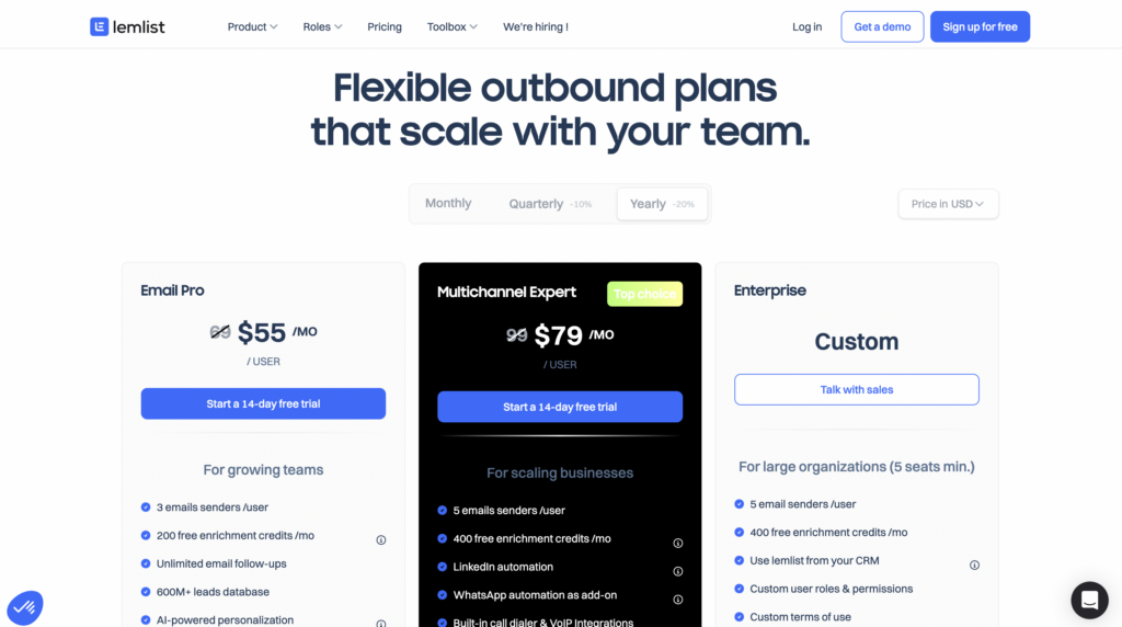 Lemlist alternative price 