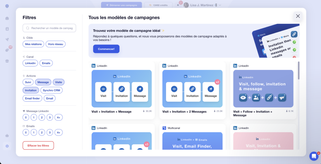 Lancer une séquence Waalaxy 