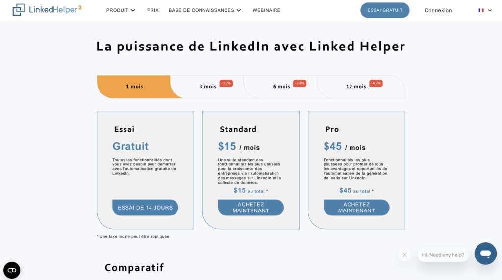 LinkedHelper tarifs