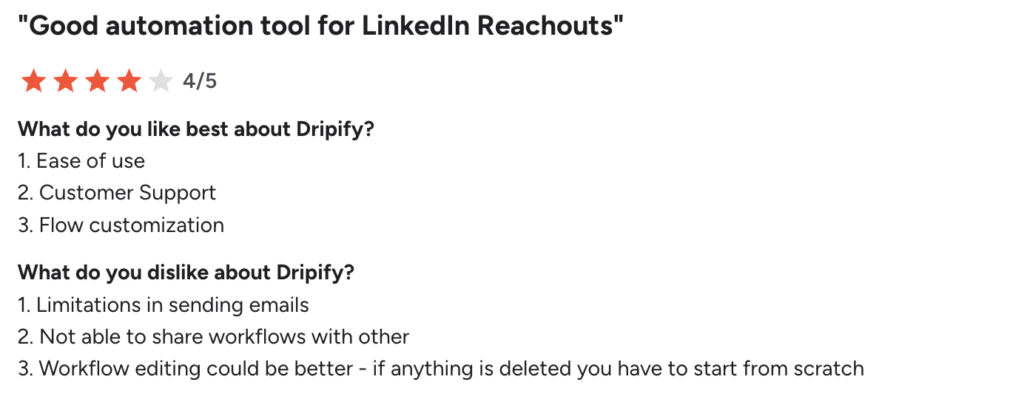 Dripify customer reviews 