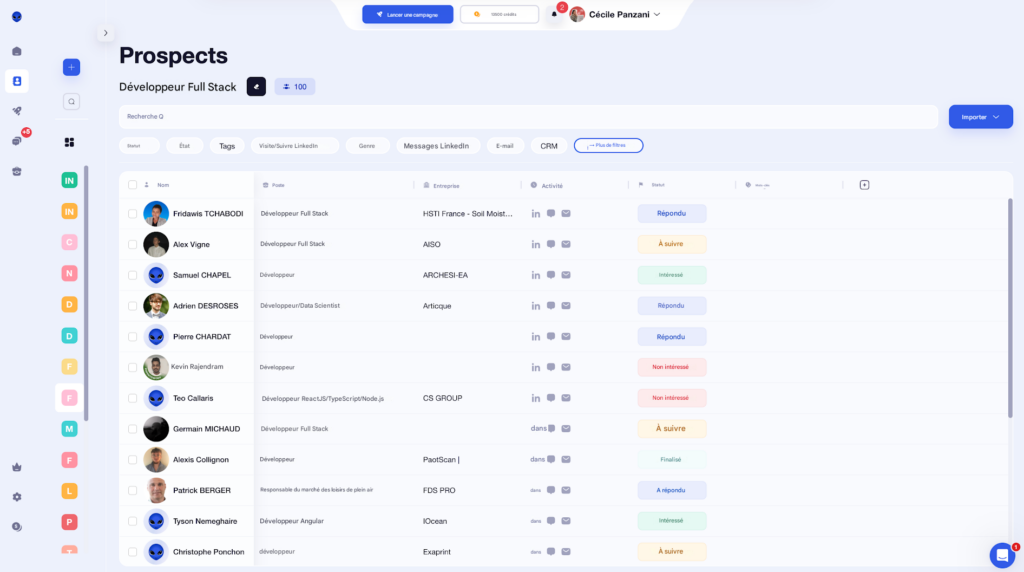 Lead management avec Waalaxy
