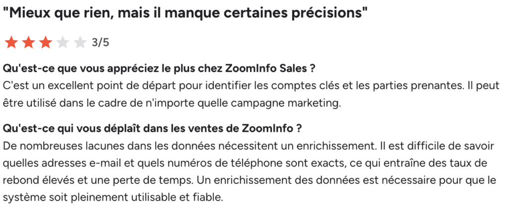 Zoominfos avis client