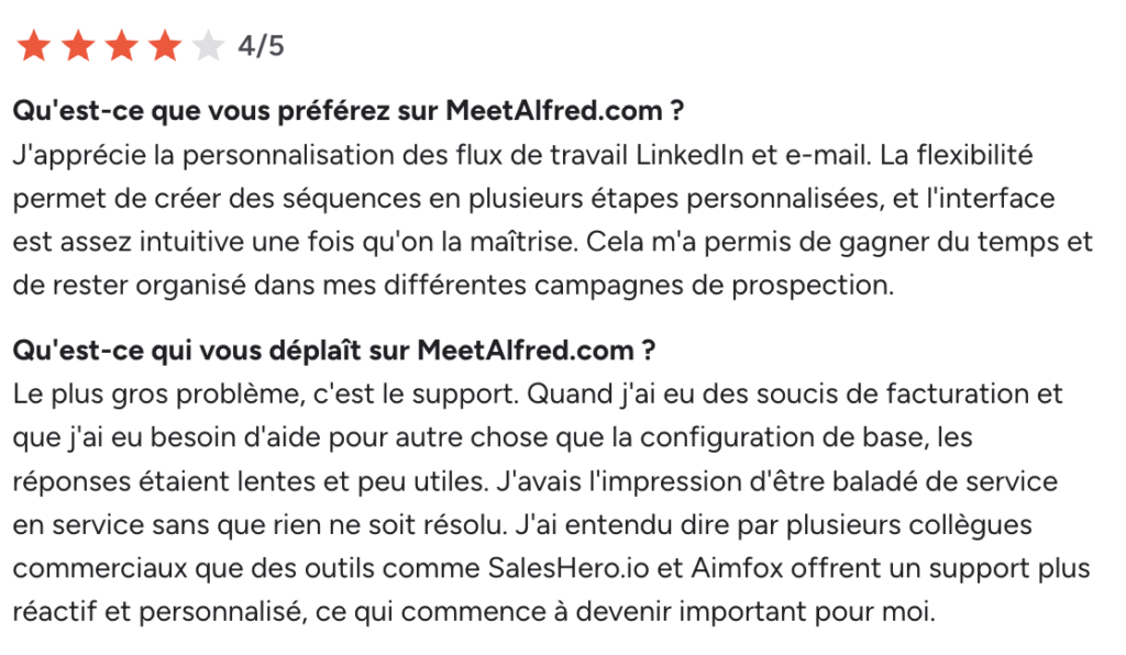 Avis client Meet alfred 