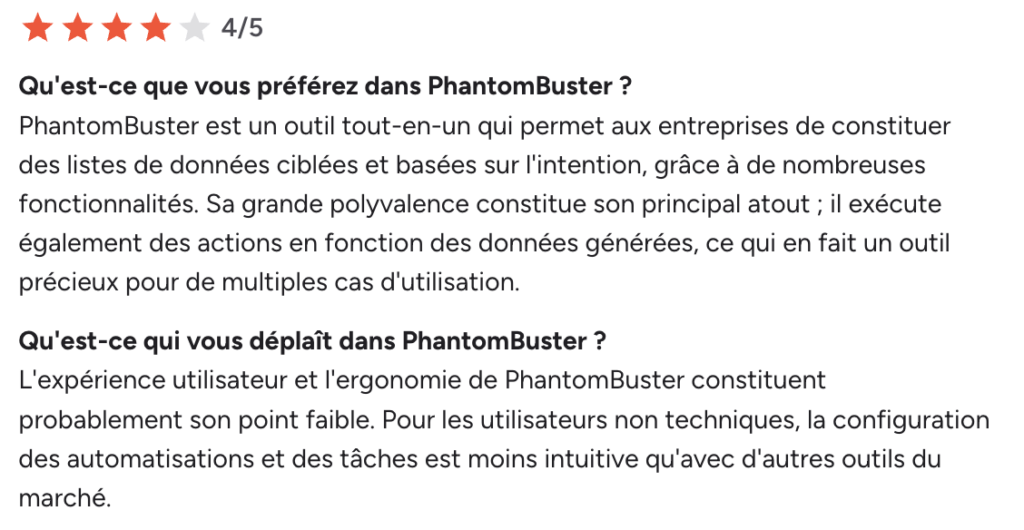 les avis de phantombuster 