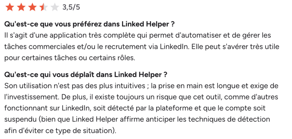 LinkedHelper avis client