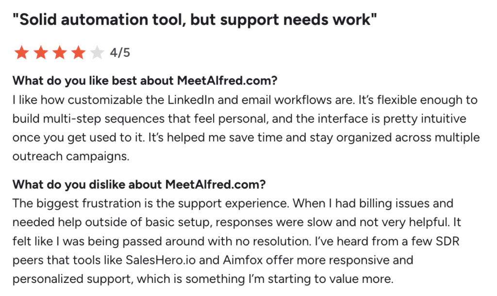 Meet Alfred customer reviews