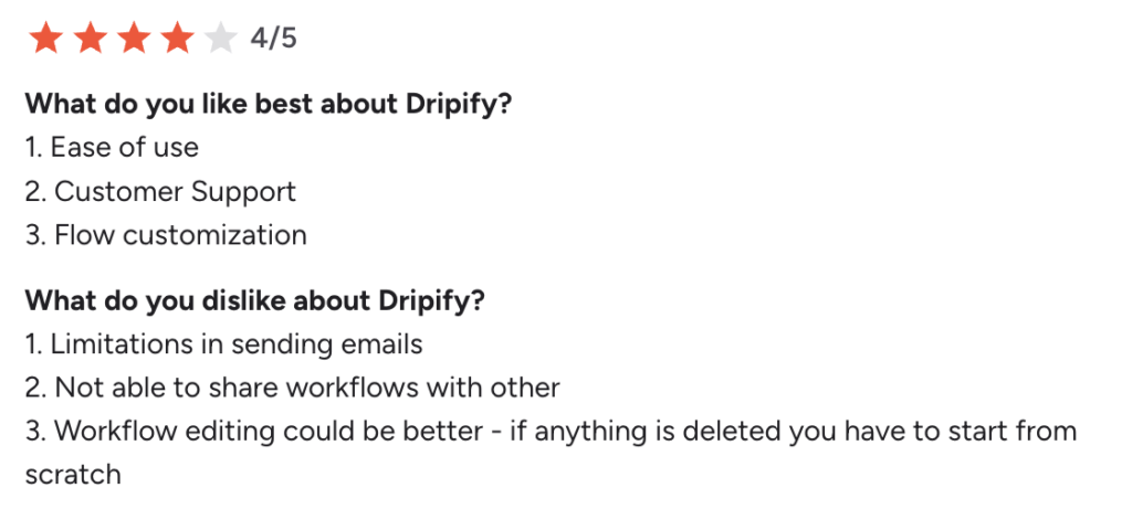 Dripify customer review