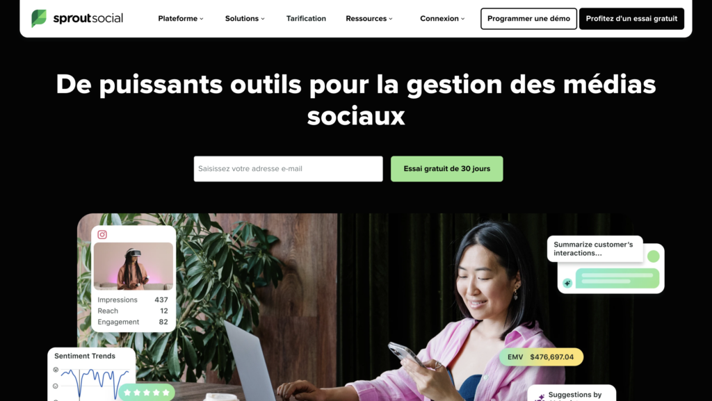 Sprout social outil de gestion des réseaux sociaux