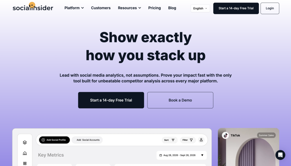 Socialinsider tools for analyzing social networks such as LinkedIn