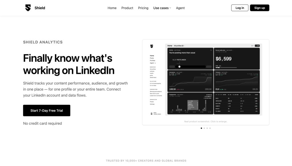 Shield Analytics tool for analyzing LinkedIn data