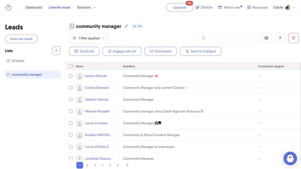 Lead list with Phantombuster