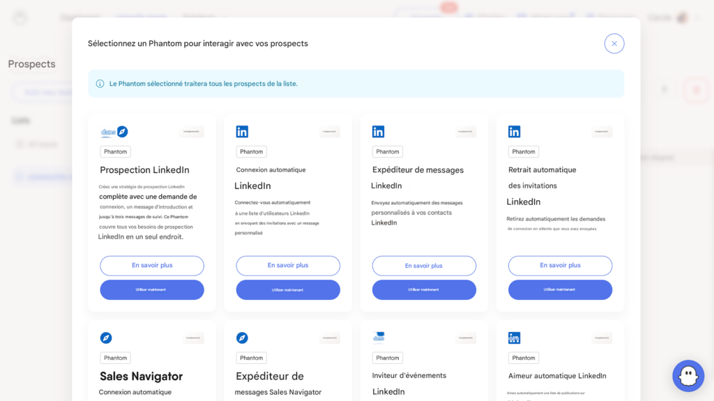 Phantombuster avec Linkedin 