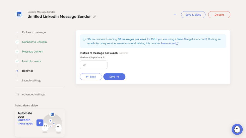 Phantombuster campaign quotas