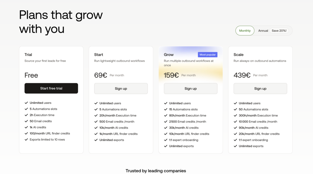 Phantombuster pricing