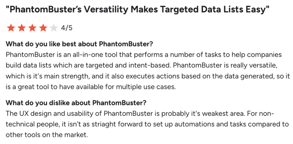 Phantombuster customer reviews