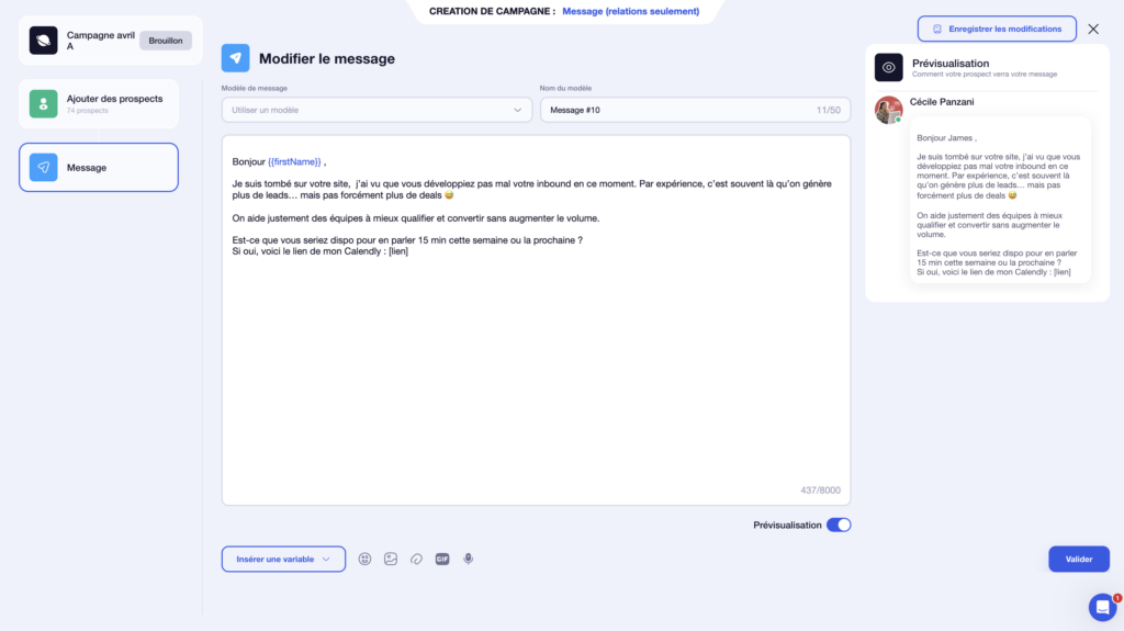 exemple message account based prospecting 