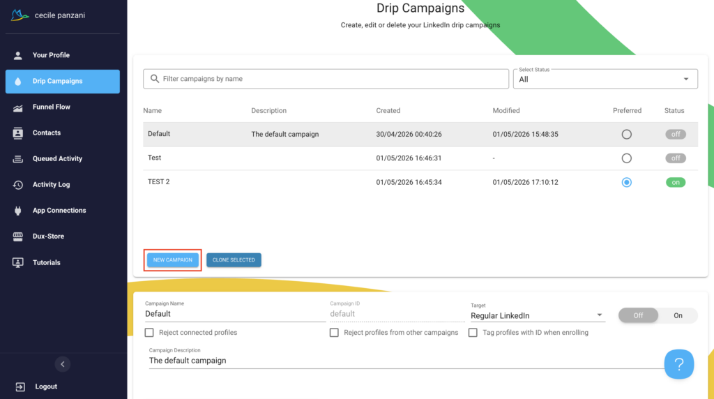 Create a prospecting campaign with Dux-Soup