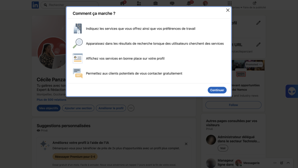 Comment créer une page LinkedIn Services Marketplace ? 