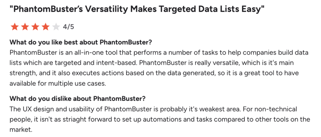 Phantombuster reviews 