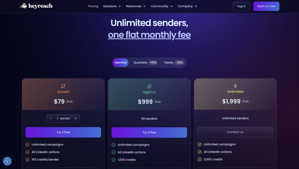 Heyreach monthly price