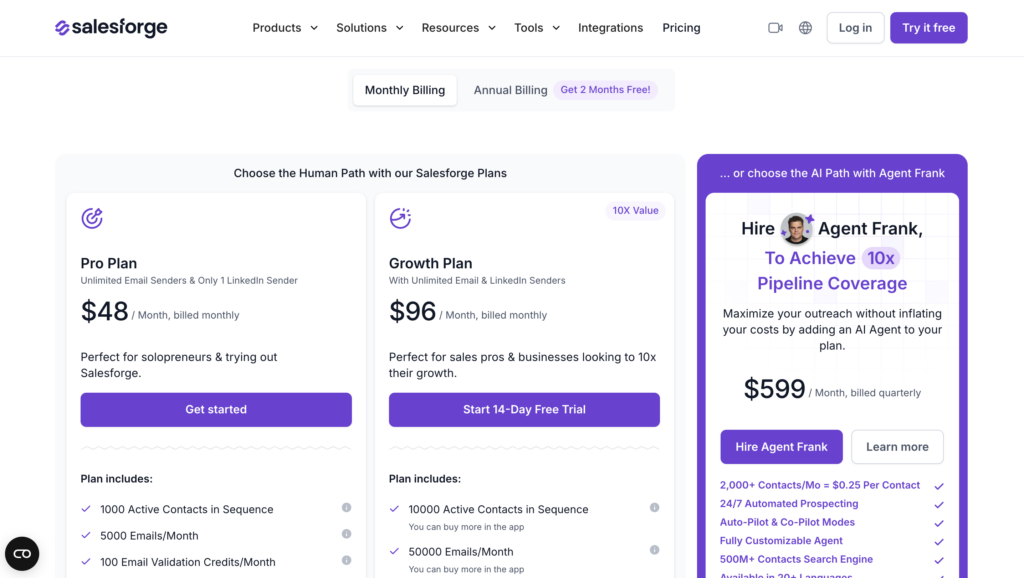  Salesforge pricing 