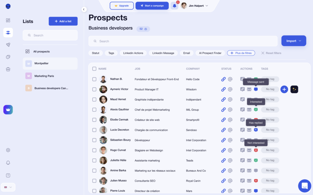 Lead scoring with Waalaxy and TeamLink Sales Navigator 