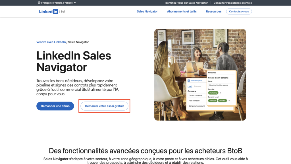 essai gratuit LinkedIn Sales Navigator